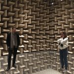 Members of Sensing research group in anechoic room