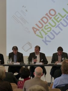 Thomas Frickel, Michael Crone and Christoph Classen during the panel talk