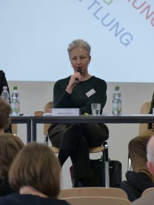Beate Völcker during the panel talk