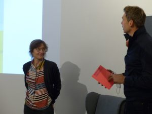 Dr. Sophie Ehrmanntraut (Helmholtz Gemeinschaft) und Prof. Dr. Jan Distelmeyer (Fachhochschule Potsdam)